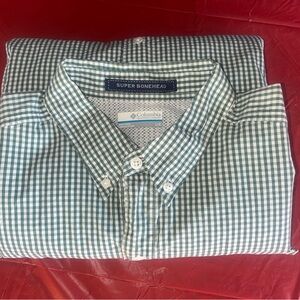 Columbia PFG Super Bonehead Shirt Large Fishing Vented Green